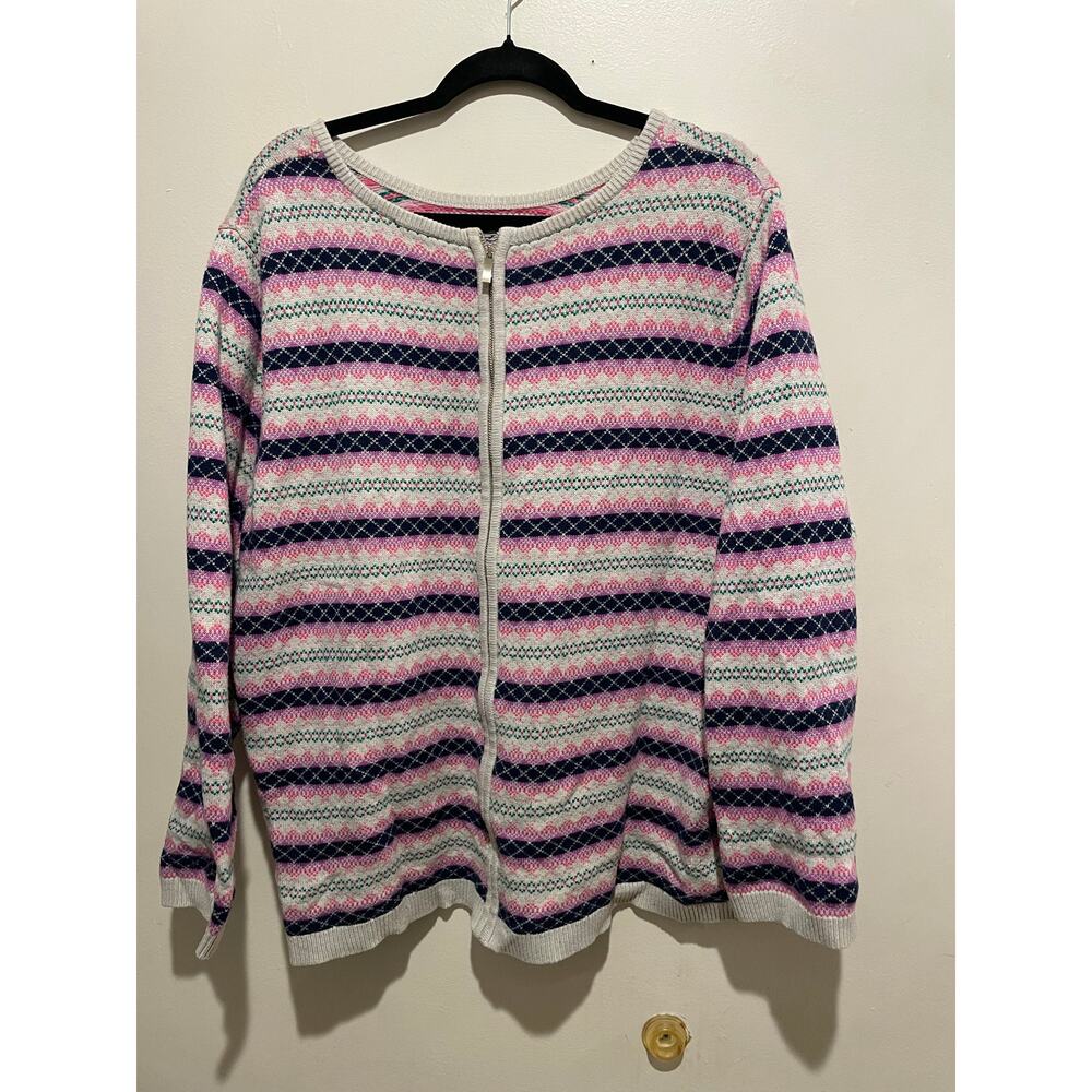 Talbots full zip multicolored long sleeve cardigan size 3X